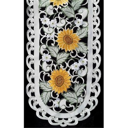 Sinobrite Sinobrite H8710-E Sunflower Oval Runner; 16 x 45 in. H8710/E(16x45)
